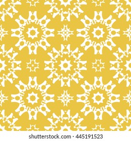 Abstract floral ornament seamless pattern of Yellow color for wallpapers and background.
