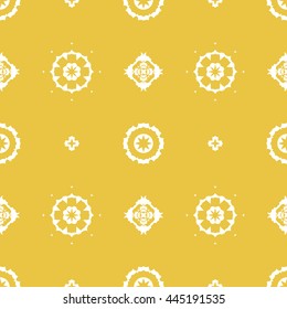 Abstract floral ornament seamless pattern of Yellow color for wallpapers and background.