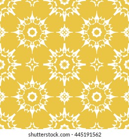 Abstract floral ornament seamless pattern of Yellow color for wallpapers and background.