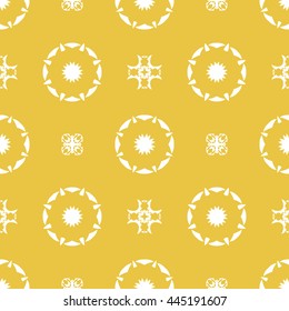 Abstract floral ornament seamless pattern of Yellow color for wallpapers and background.