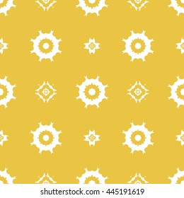 Abstract floral ornament seamless pattern of Yellow color for wallpapers and background.