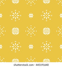 Abstract floral ornament seamless pattern of Yellow color for wallpapers and background.