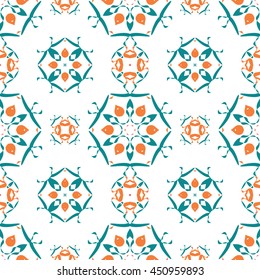 Abstract floral ornament seamless pattern of colorful for wallpapers and background.