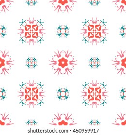 Abstract floral ornament seamless pattern of colorful for wallpapers and background.