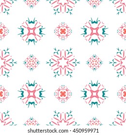 Abstract floral ornament seamless pattern of colorful for wallpapers and background.