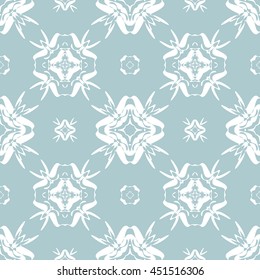 Abstract floral ornament seamless pattern of Light Blue color for wallpapers and background.