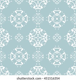 Abstract floral ornament seamless pattern of Light Blue color for wallpapers and background.