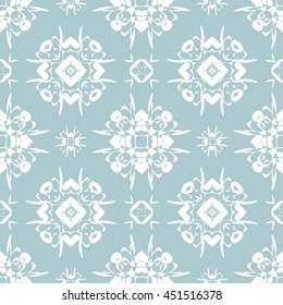 Abstract floral ornament seamless pattern of Light Blue color for wallpapers and background.