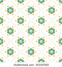 Abstract floral ornament seamless pattern of colorful for wallpapers and background.
