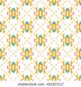 Abstract floral ornament seamless pattern of colorful for wallpapers and background.
