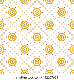 Abstract floral ornament seamless pattern of colorful for wallpapers and background.