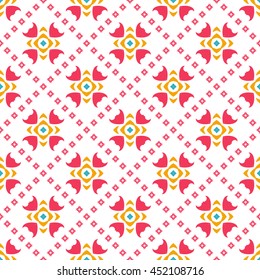 Abstract floral ornament seamless pattern of colorful for wallpapers and background.