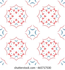 Abstract floral ornament seamless pattern of colorful for wallpapers and background.