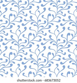 Abstract floral ornament. Seamless pattern for textile printing, packaging, wrapper.