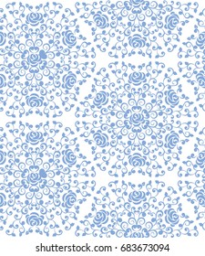 Abstract floral ornament. Seamless pattern for textile printing, packaging, wrapper.
