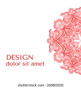 Abstract floral ornamental border. Lace pattern design.