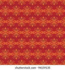 Abstract floral ornate seamless pattern. Vector.