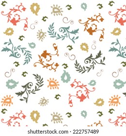 abstract floral and paisley pattern. Vector, EPS 8