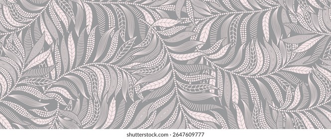 Abstract floral palm leaf seamless pattern background.