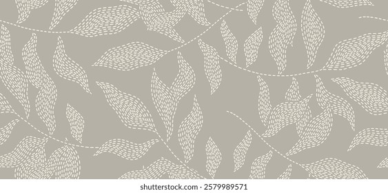 Abstract floral palm leaves seamless pattern with dotted style. leaf pattern, leaves pattern, flower pattern.