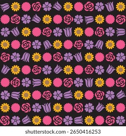 Abstract Floral Pattern Background with Artistic Botanical Elements