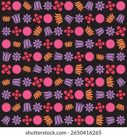 Abstract Floral Pattern Background with Artistic Botanical Elements