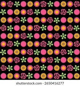 Abstract Floral Pattern Background with Artistic Botanical Elements