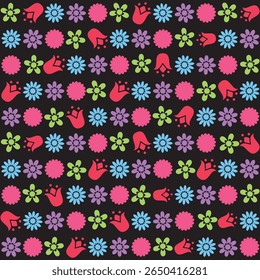 Plano de fundo abstrato padrão floral com elementos botânicos artísticos