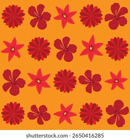 Abstract Floral Pattern Background with Artistic Botanical Elements