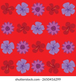 Abstract Floral Pattern Background with Artistic Botanical Elements