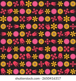 Abstract Floral Pattern Background with Artistic Botanical Elements