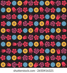 Abstract Floral Pattern Background with Artistic Botanical Elements