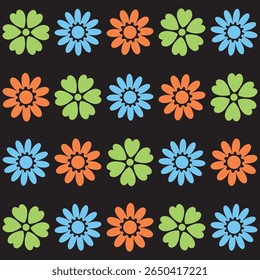 Abstract Floral Pattern Background with Artistic Botanical Elements
