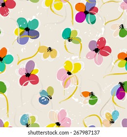 abstract floral pattern background, with strokes and splashes