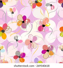 abstract floral pattern background, with strokes and splashes
