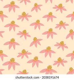Abstract floral pattern background in vector. Wildflower print for textiles wallpaper wrapping paper etc.