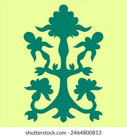 Abstract floral pattern based on Ukrainian motifs. Rustic flower arrangement. Ukrainian, slavic traditional, folk, ethnic embroidery. Vector illustration.