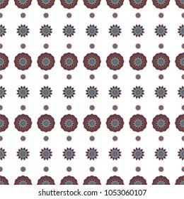 Abstract floral pattern. Beige and white vector background. Geometric leaf ornament. Graphic modern pattern