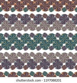 Abstract floral pattern. Beige and white vector background. Geometric leaf ornament. Graphic modern pattern