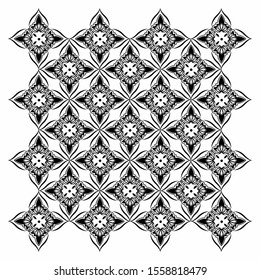 Abstract floral pattern. Beige and white vector background. Geometric leaf ornament. Graphic modern pattern