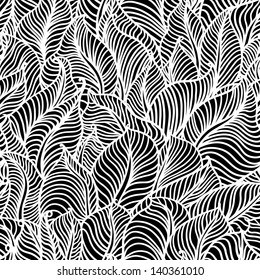 Abstract Floral Pattern Black White Stock Vector (Royalty Free ...