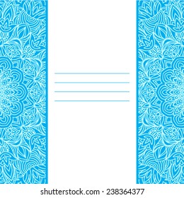 Abstract floral Pattern, Blue style. With Place for Text