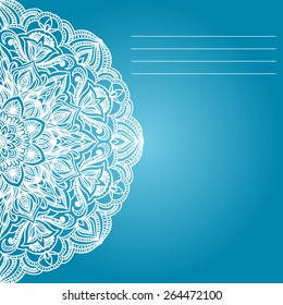 Abstract floral Pattern, Blue style. With Place for Text