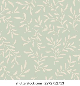 Abstract floral pattern. Branch with leaves ornamental texture. Flourish nature summer garden  textured floral background