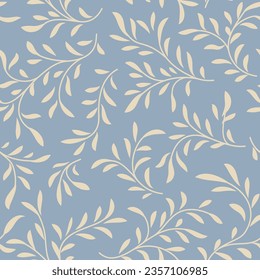 Abstract floral pattern. Branch with leaves ornamental texture. Flourish nature summer garden  textured floral background