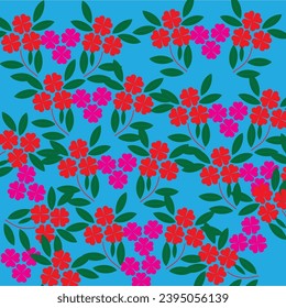 Resumen de patrones florales de colores brillantes, ilustración vectorial de fondo diseño de arte moderno Conjunto de patrones Seamless Diseño sencillo para el tejido.