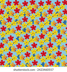 Resumen de patrones florales de colores brillantes, ilustración vectorial de fondo diseño de arte moderno Conjunto de patrones Seamless Diseño sencillo para el tejido.