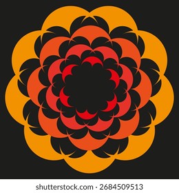 Abstraktes Blumenmuster. Chaotische bunte Blütenblätter. Lebhaftes Vektorelement. Dynamische Blumengrafik. EPS 10.