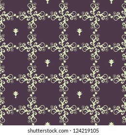 abstract floral pattern colored in violet and green