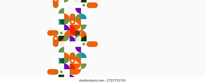 Padrão floral abstrato. Formas arredondadas coloridas se sobrepõem, criando textura orgânica. O plano de fundo branco fornece contraste. Design simples e moderno.